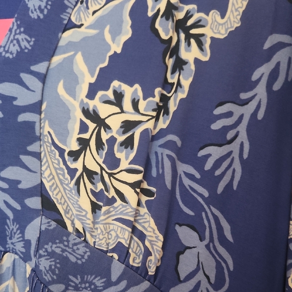 Blue and White Floral Maxi Dress - Picture 4 of 5